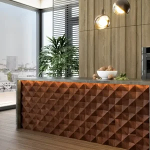 Walnut Diamond Square 3D Wall Panels